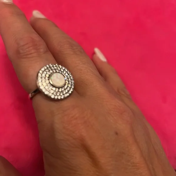 Deco CZ Opal Ring - Picture 5 of 5